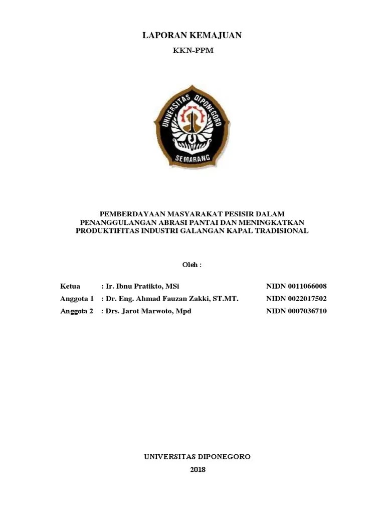 Laporan Kemajuan KKN Tematik Batang 2018 | PDF