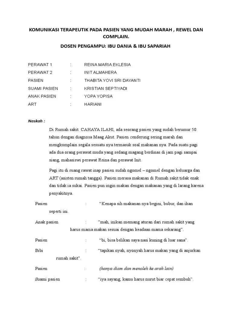 Contoh Dialog Komunikasi Terapeutik Pada Anak Prasekolah – Beinyu.com