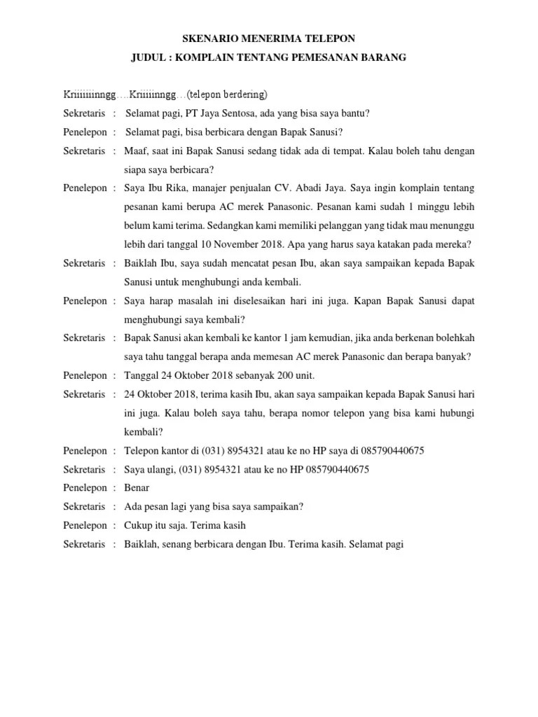 Skenario Menerima Telepon | PDF
