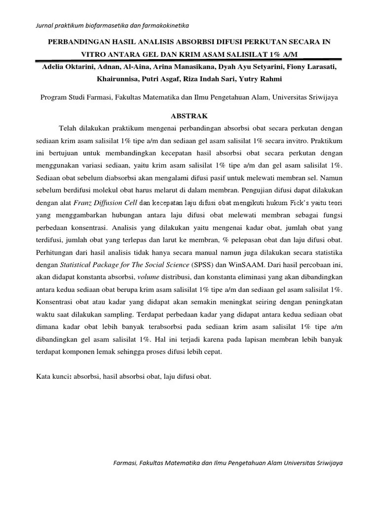 Jurnal Difusi Perkutan Ind | PDF