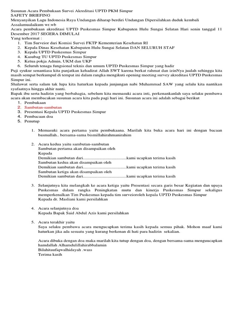 Susunan Acara Opening Ceremony | PDF