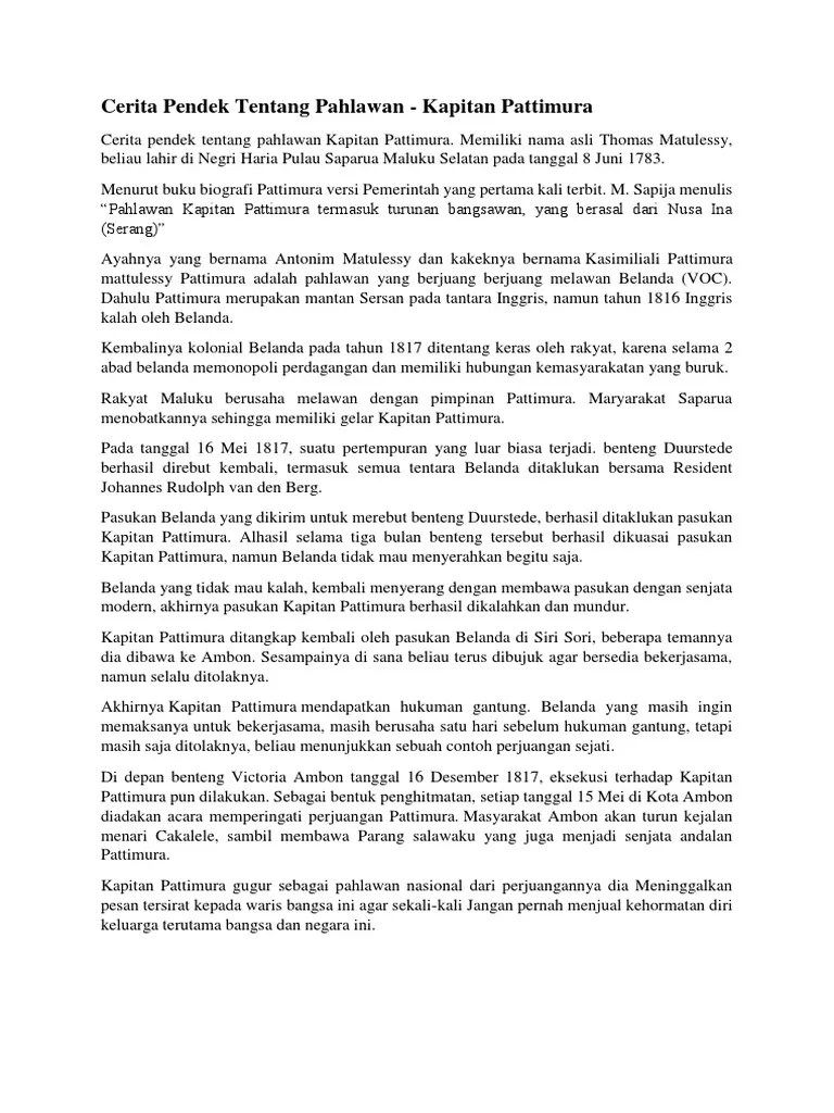 Cerpen Tema Pahlawan - Revisi Id