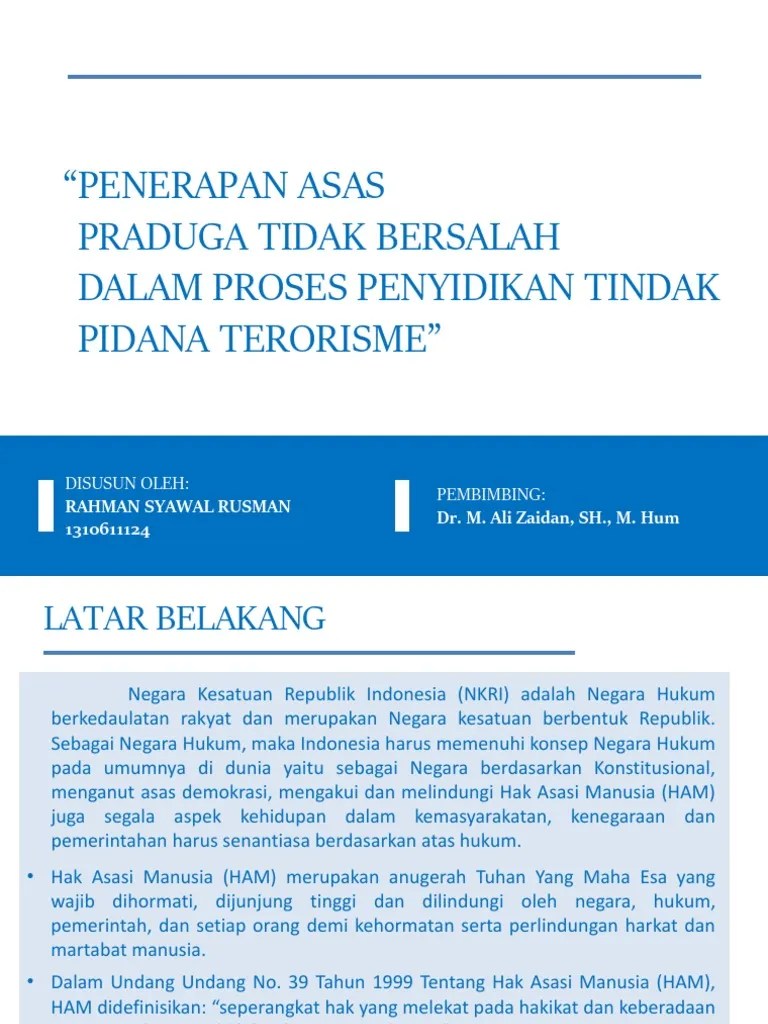 Asas Praduga Tidak Bersalah | PDF
