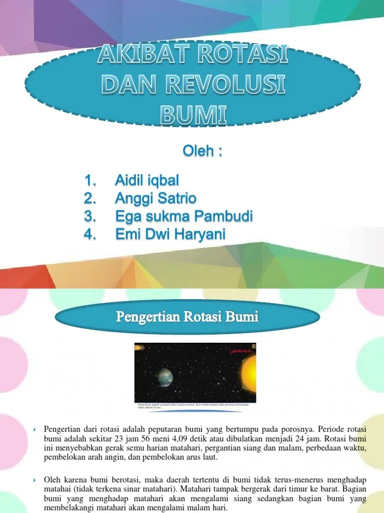 AKIBAT REVOLUSI DAN ROTASI Bumi Aidil | PDF