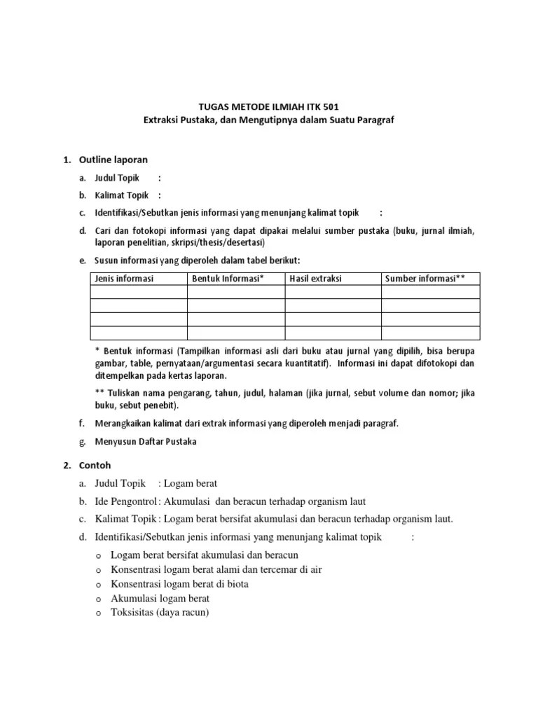 Contoh Laporan Metode Ilmiah - Aneka Macam Contoh