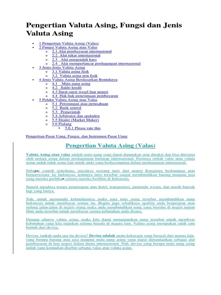 Contoh Soal Kurs Valuta Asing