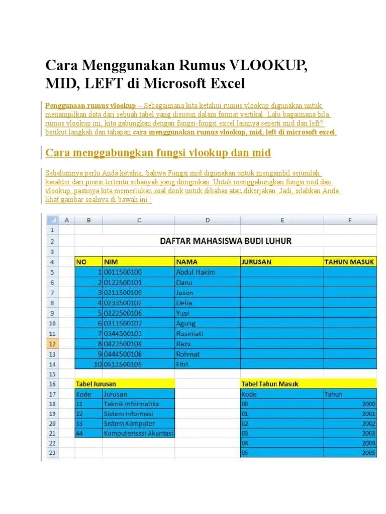 Cara Menggunakan Rumus VLOOKUP | PDF