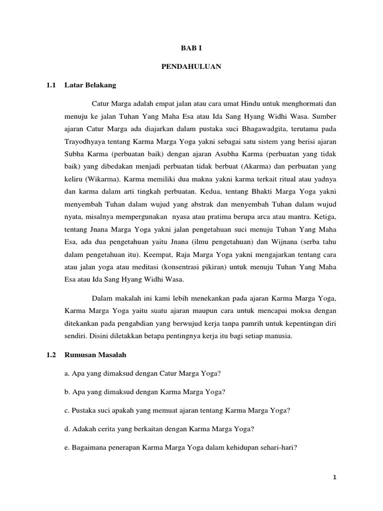 Makalah Karma Marga Yoga | PDF