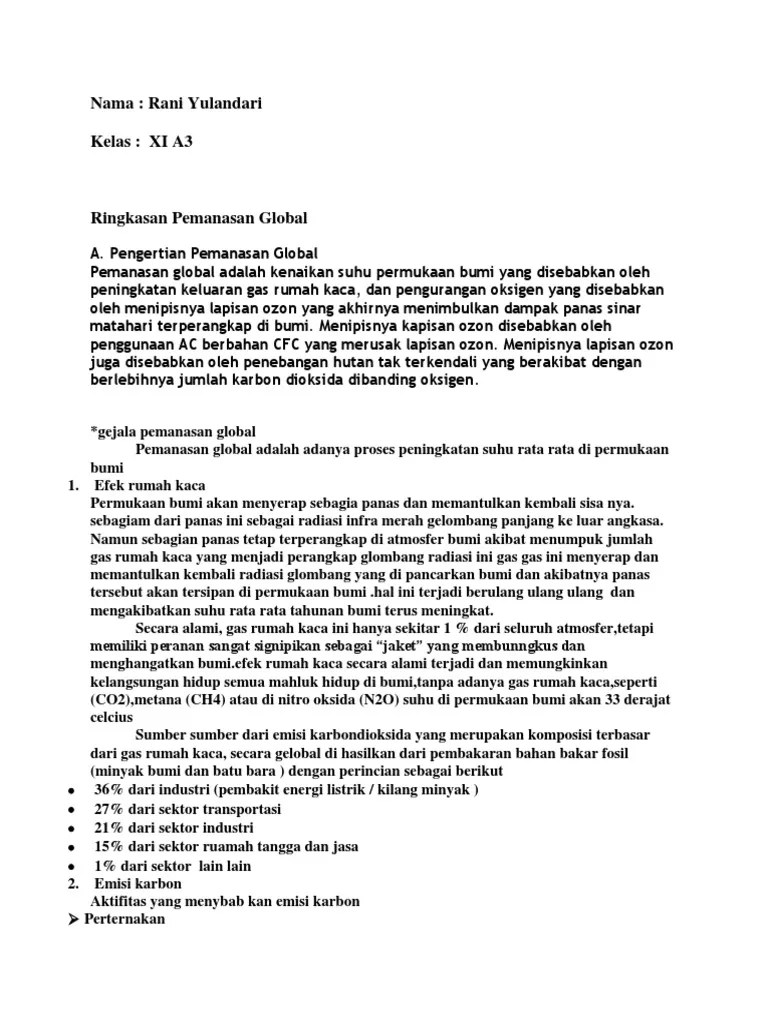 Ringkasan Pemanasan Global | PDF
