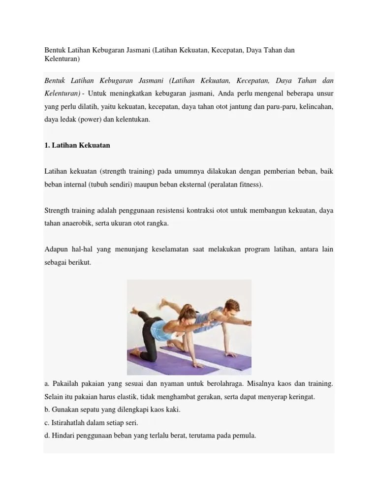Bentuk Latihan Kebugaran Jasmani | PDF