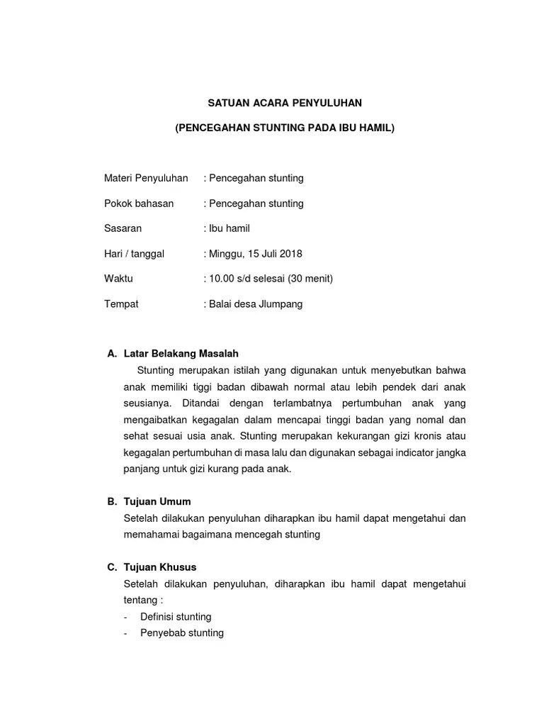 Sap Stunting Bumil | PDF