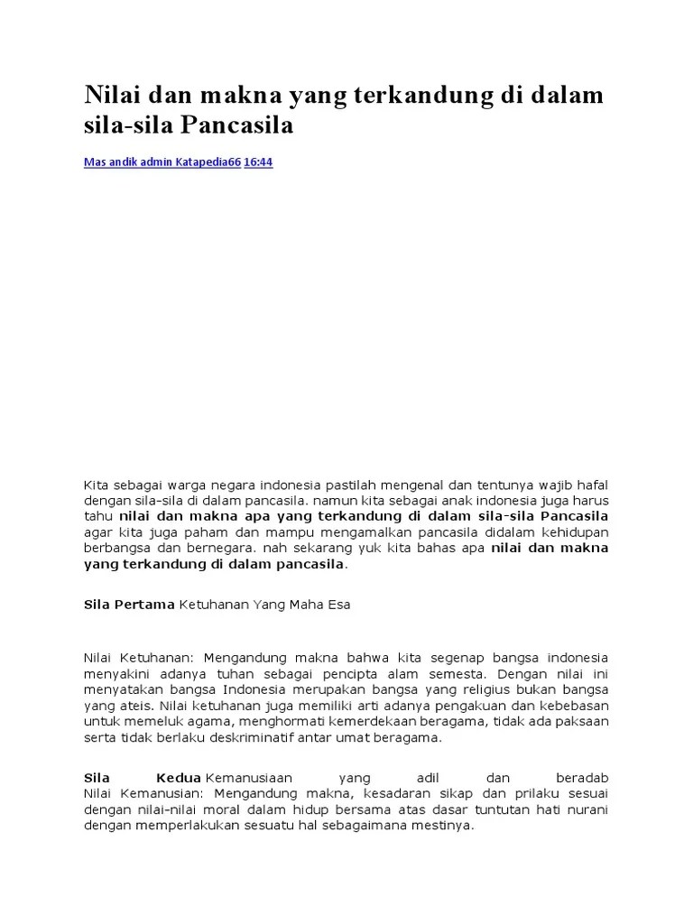 Arti Makna PANCASILA | PDF