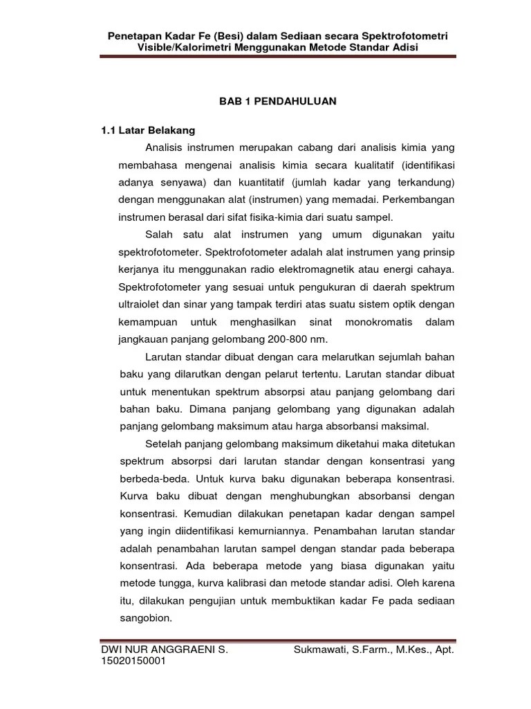 Penetapan Kadar Fe | PDF