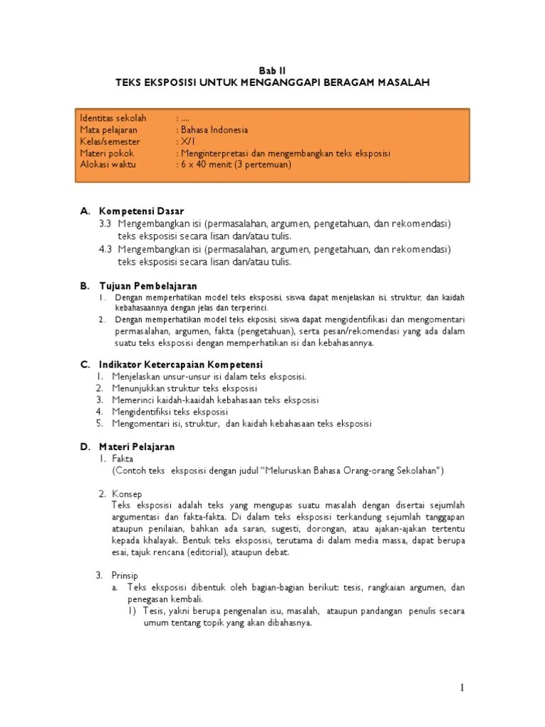 Struktur Dan Kaidah Kebahasaan Teks Eksposisi