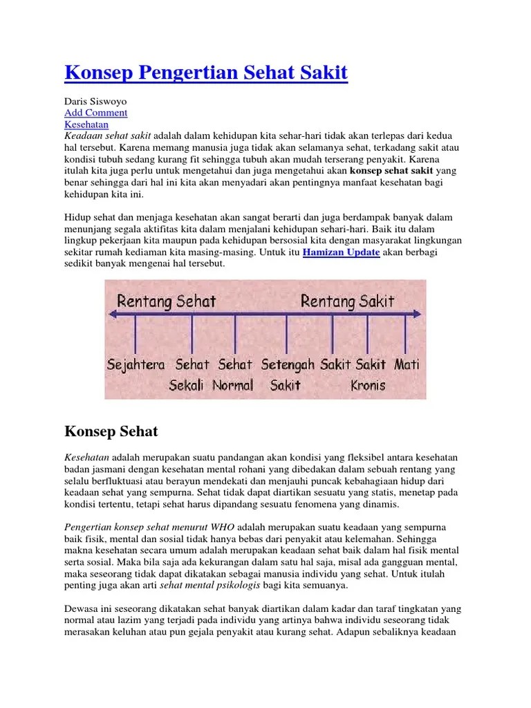 Konsep Pengertian Sehat Sakit | PDF