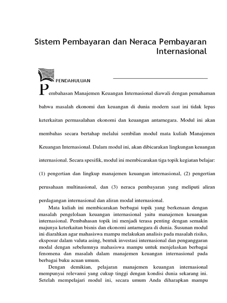 Sistem Pembayaran Dan Neraca Pembayaran Internasional | PDF