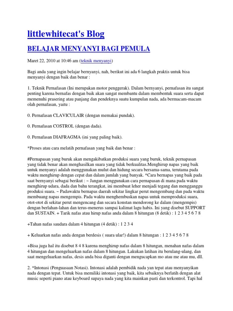 Cara Bernyanyi Yang Baik | PDF