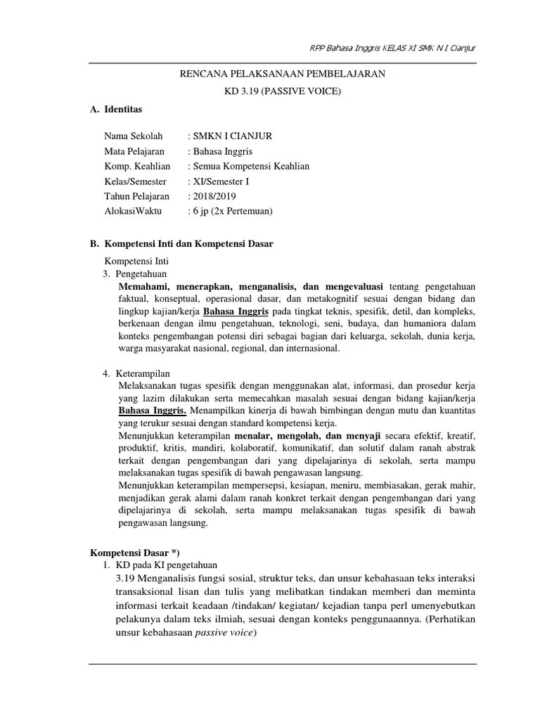 RPP Passive Voice Ayuni Print | PDF