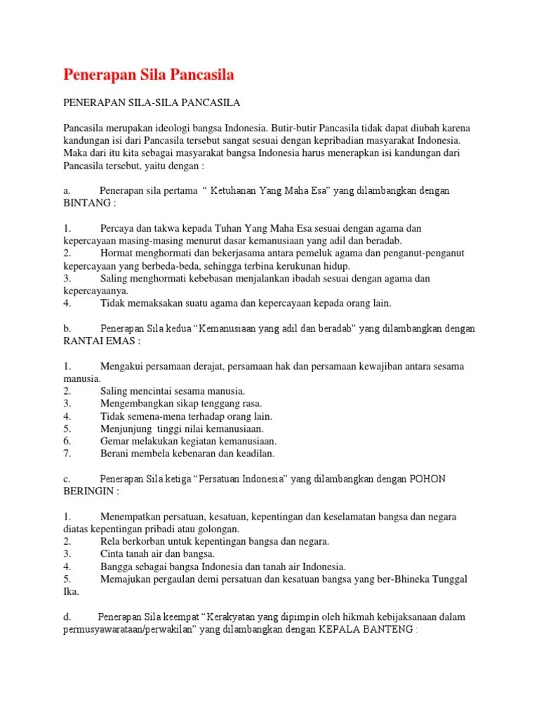 Sila Sila Pancasila | PDF