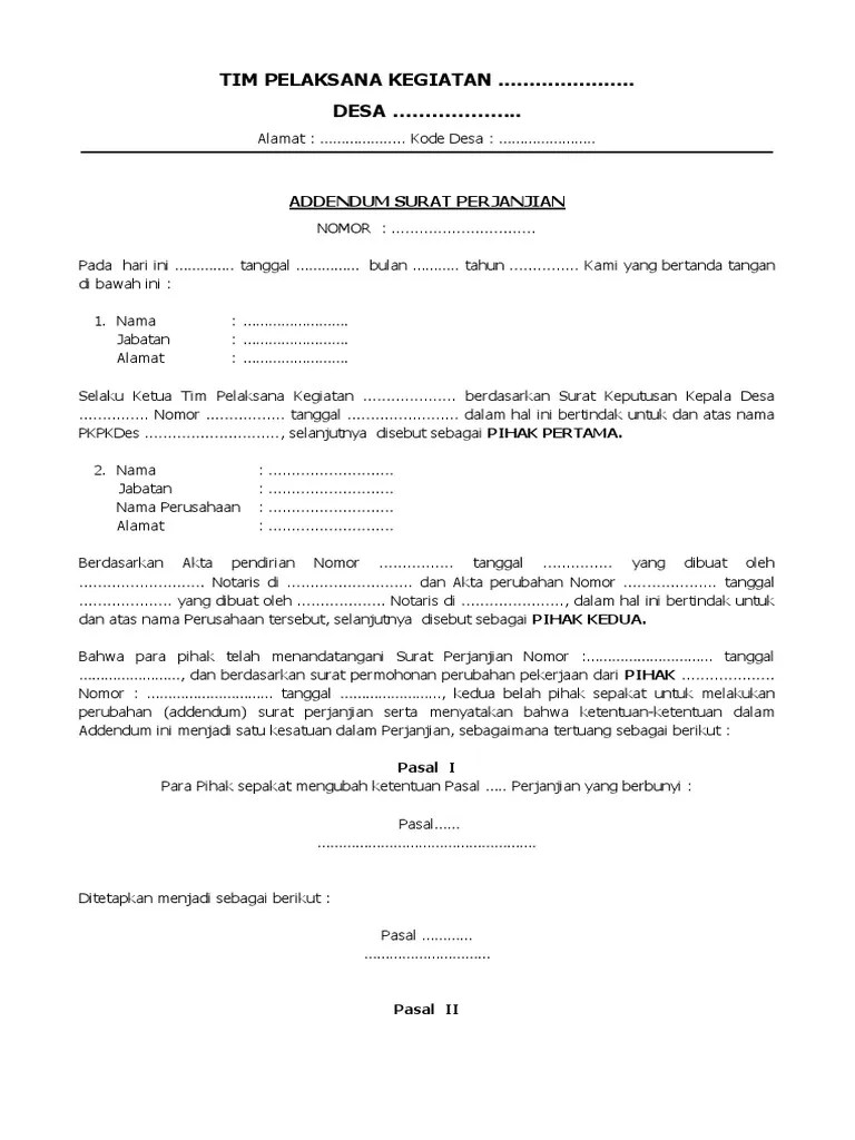 @addendum Surat Perjanjian | PDF