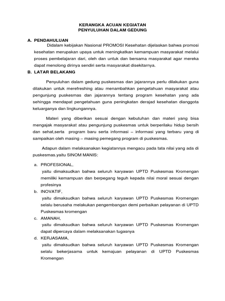 Kak Penyuluhan Dalam Gedung | PDF