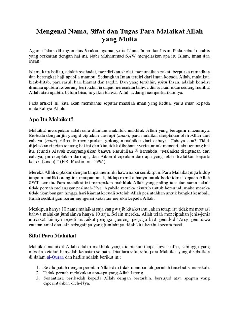Mengenal Nama Malaikat | PDF