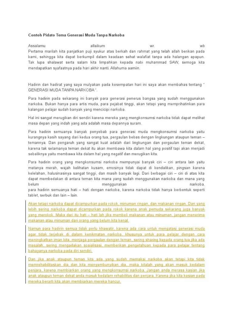 Contoh Pidato Tentang Bahaya Narkoba // Kumpulan Contoh Terbaru