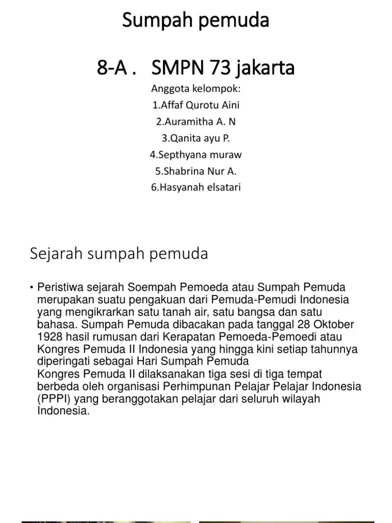 Tugas Sumpah Pemuda PKN 8a | PDF