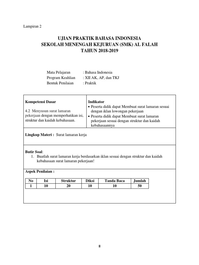 Lampiran 2 Kartu Soal B Indonesia Praktik | PDF