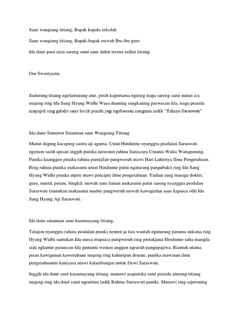 Contoh Pangenter Acara Bahasa Bali Singkat – Berbagai Contoh