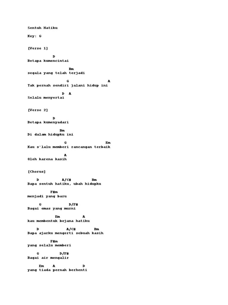 Kunci Gitar Dasar Lagu Rohani Bapa Sentuh Hatiku