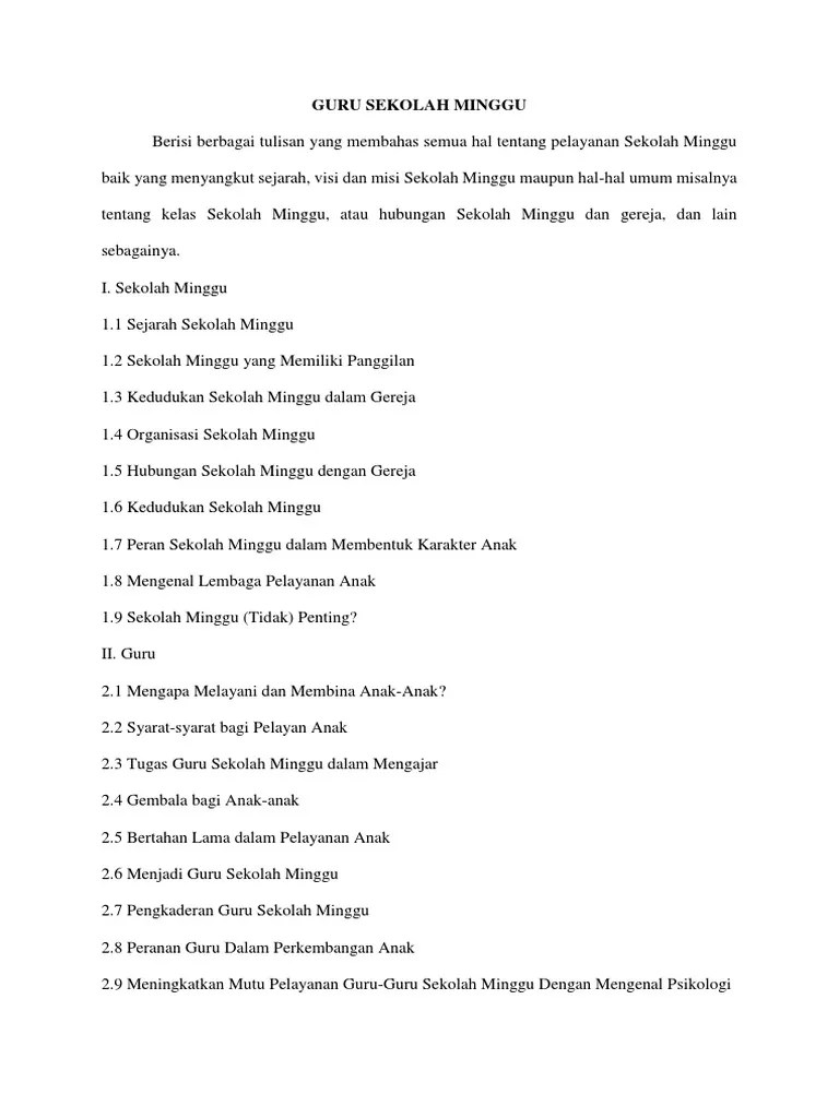 Guru Sekolah Minggu | PDF