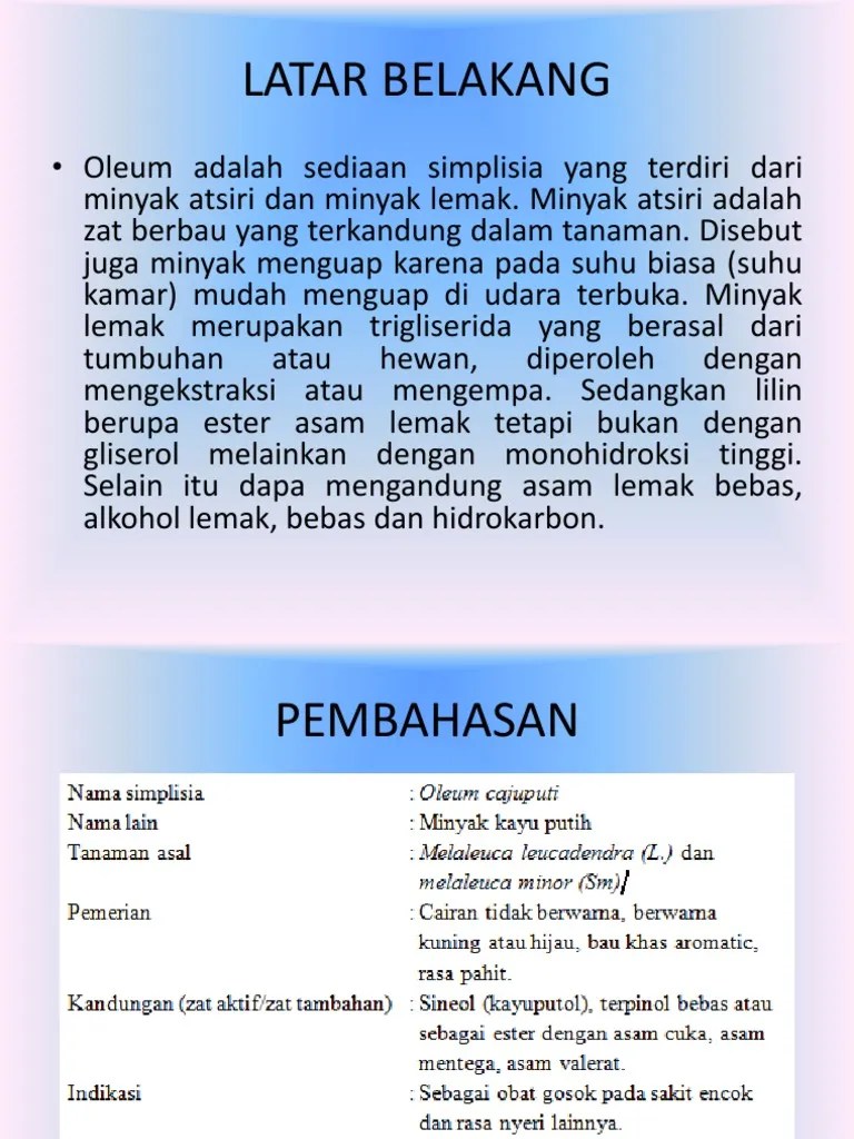 Simplisia Oleum | PDF