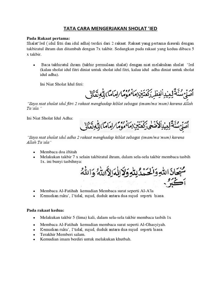Tata Cara Mengerjakan Sholat | PDF