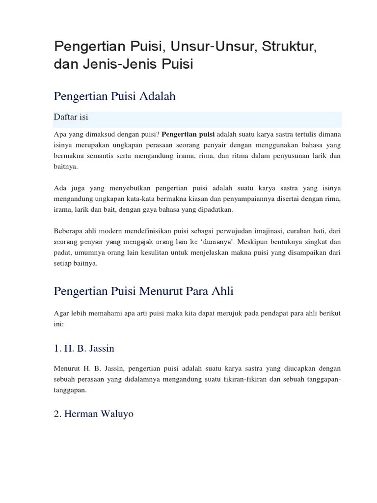 Pengertian Puisi | PDF
