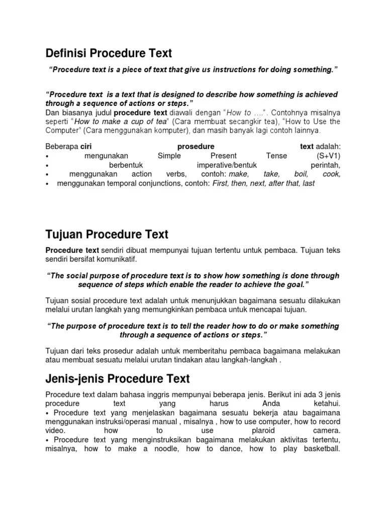 Procedure Text | PDF