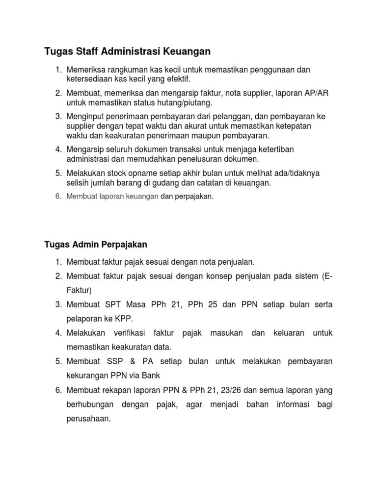 Job Description Admin | PDF