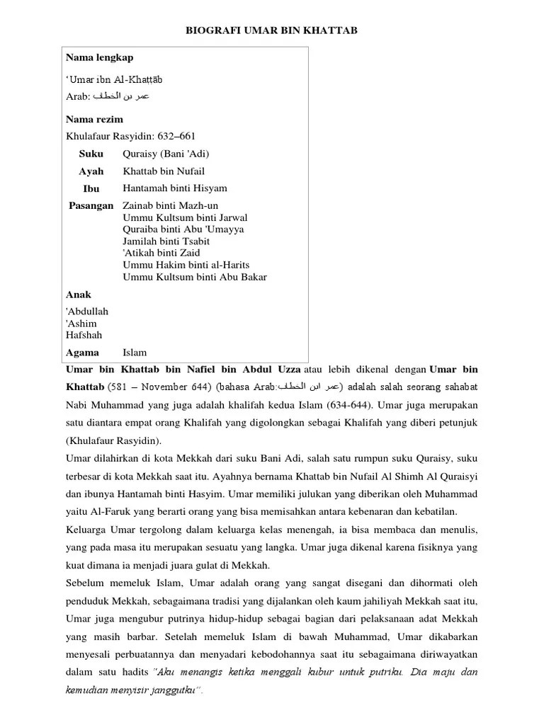 Biografi Umar Bin Khattab | PDF
