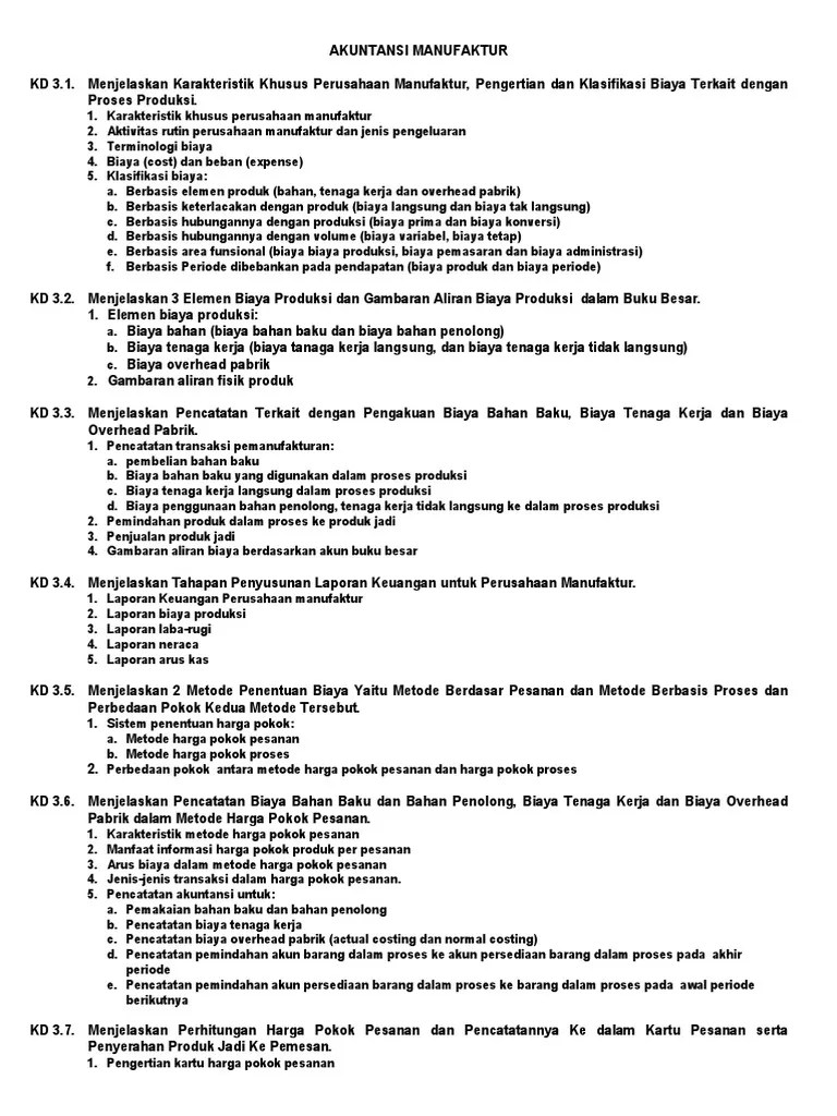 Akuntansi Manufaktur Bahan Ajar | PDF