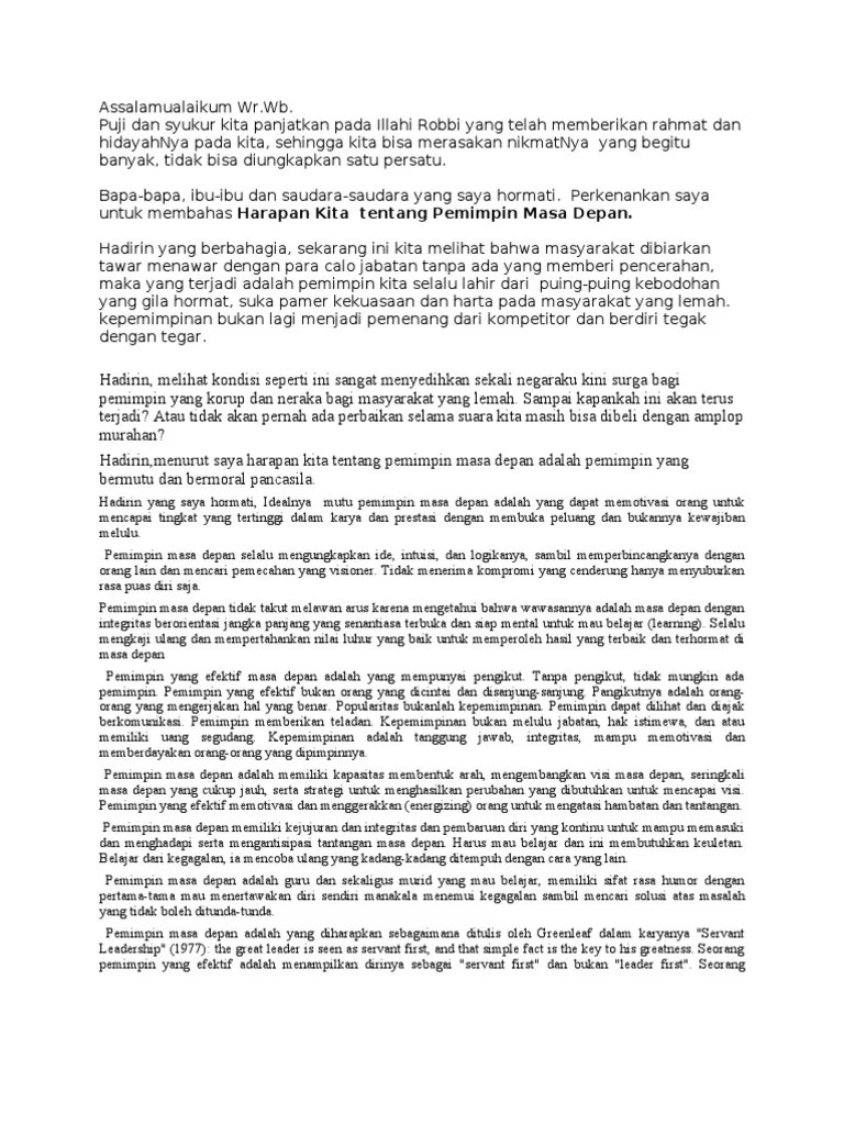Contoh Pidato Tentang Pemimpin – Beinyu.com
