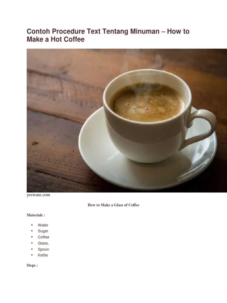 Contoh Procedure Text Tentang Minuman