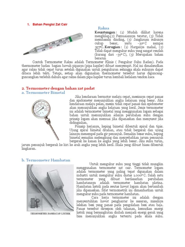 Termometer Zat Cair Dalam Gelas – Mudah