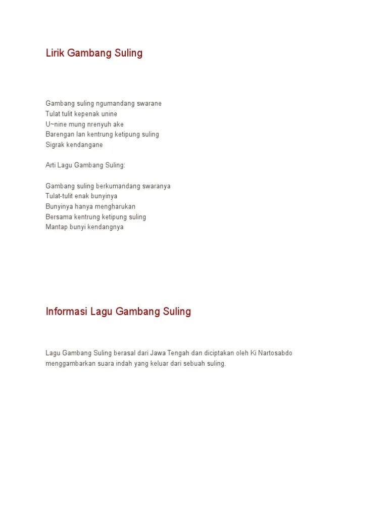 Lirik Gambang | PDF