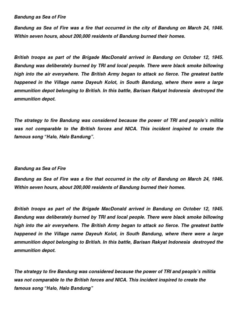 Bandung As Sea of Fire | PDF
