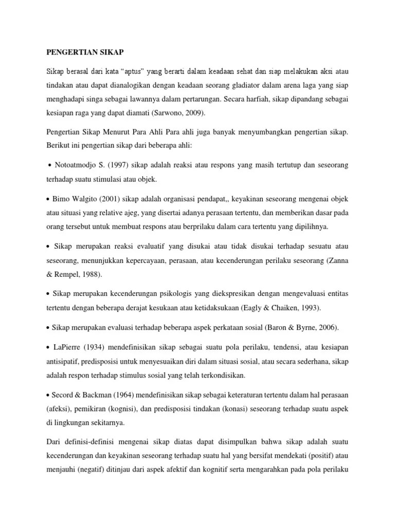 Pengertian Sikap | PDF