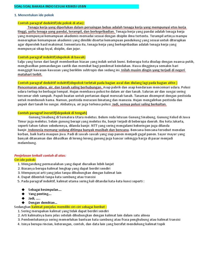 Contoh Soal Paragraf Deduktif Dan Induktif Beserta Pembahasannya