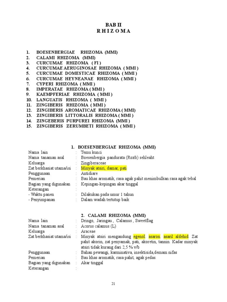 Bab 2 Rhizoma | PDF