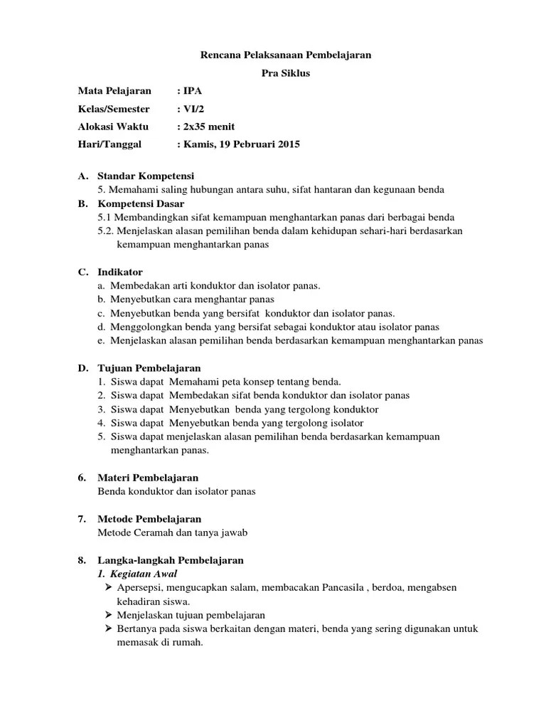 RPP Tindakan PTK | PDF