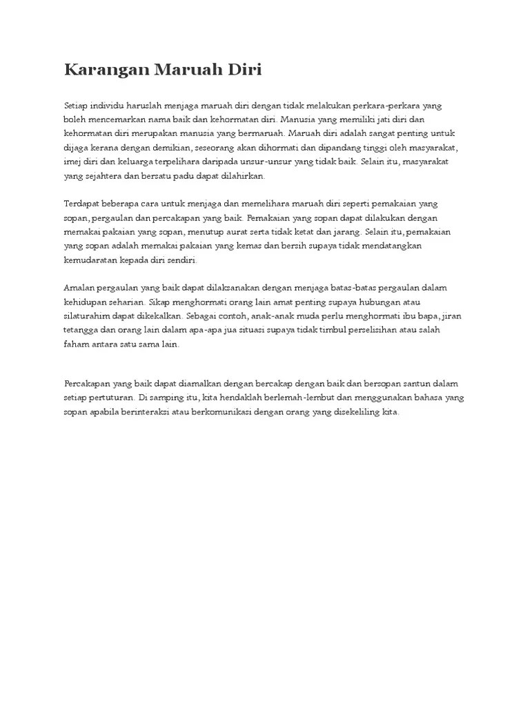 Karangan Maruah Diri | PDF