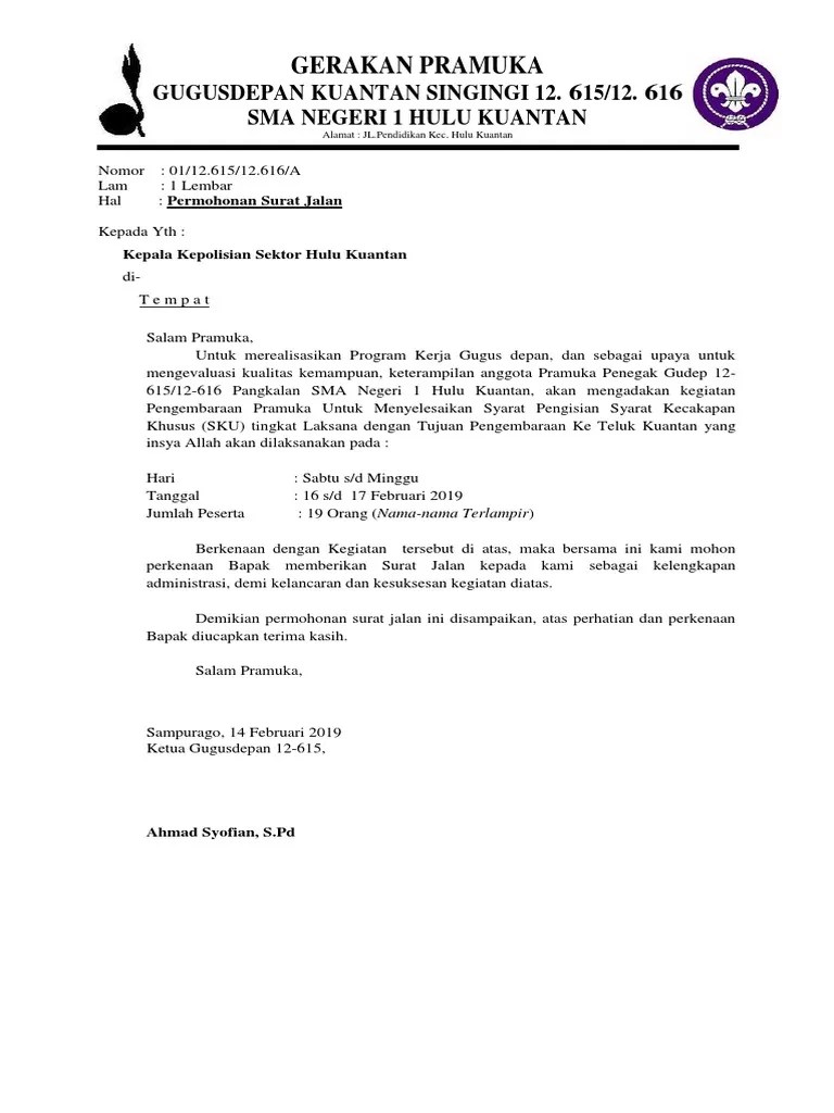 Permohonan Surat Jalan Dan Pemberitahuan | PDF